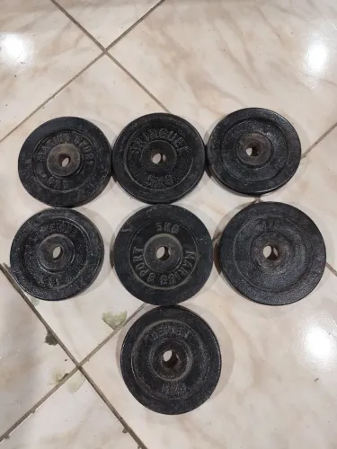 7 anilhas de 5kg ferro maciço aceito cartão de crédito