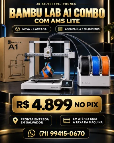 Impressora 3D Bambu Lab A1 Combo + AMS Lite Lacrada
