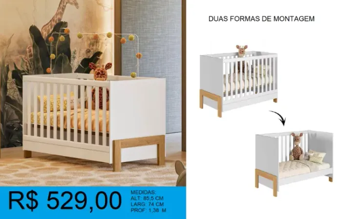 Berço-vira cama