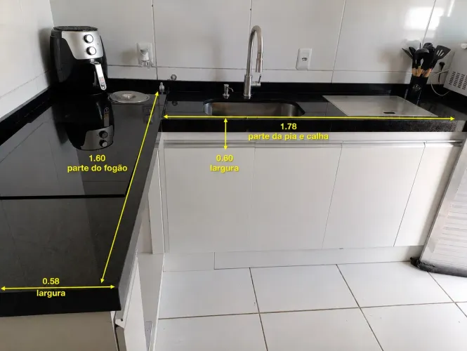 BANCADA DE GRANITO SÃO GABRIEL PRETO À VENDA