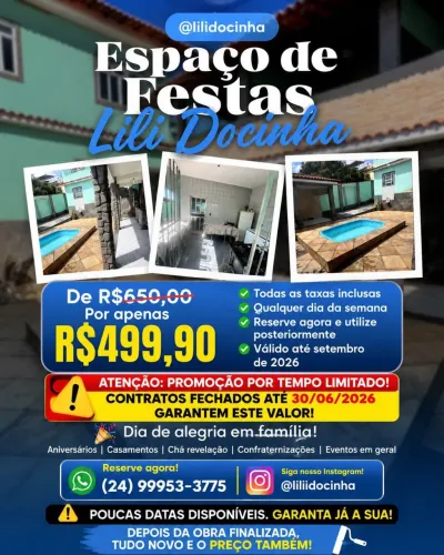 ESPAÇO PARA FESTAS