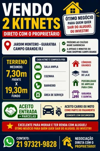 VENDO OU TROCO 2 KITNETS - DIRETO COM O PROPRIETÁRIO