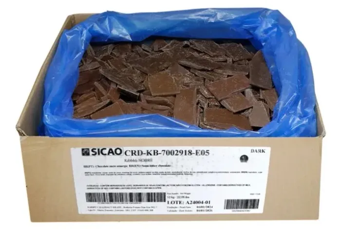 Chocolate Sicao Kibbles Meio Amargo 10kg- Caixa fechada