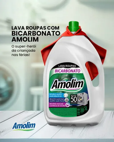 Lava Roupas Com Bicarbonato 5 litros