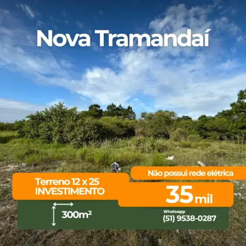 TERRENO DE 300m² S/ LUZ, ESCRITURADO PARA INVESTIMENTO EM NOVA TRAMANDAÍ
