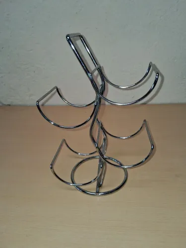 porta-garrafas de vinho de metal cromado
