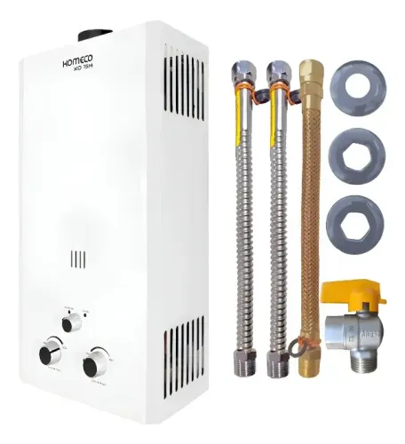 Aquecedor De Água A Gás Komeco 15 Litros Glp A Pilha +kit