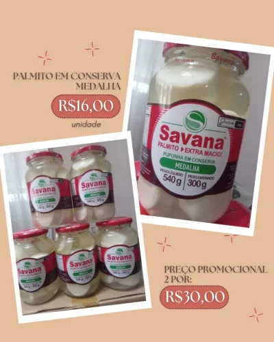     Palmito em Conserva Savana 540g Extra Macio Promoção