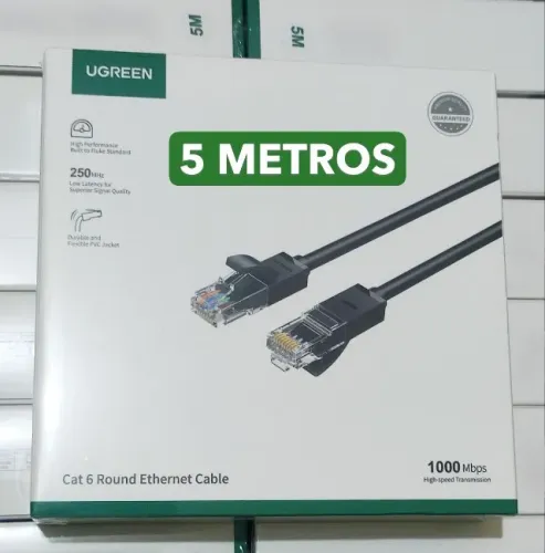 Cabo de Rede 5 Metros - Original UGREEN - ( Categoria CAT 6 ) 10GB/s - Novo