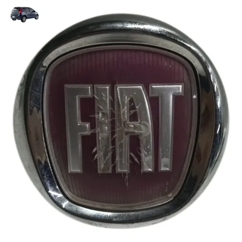 Botão Emblema Tampa Traseira Fiat Palio Attractive 2013 2014 Cromado E Vermelho