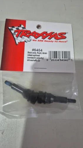 6454 Stub axle, front, 6mm (steel-splined constant-velocity) driveshaft) (2)