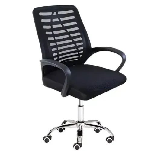 Cadeira Escritório Giratória Viena Ergonômica Tela Mesh Base Cromada 100kg Conforto Home