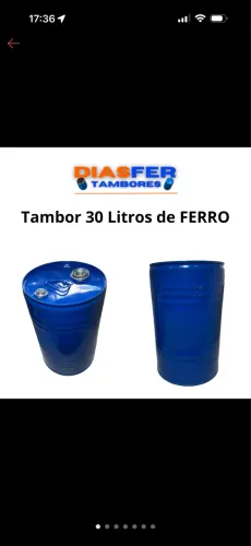 Tambor de ferro 30 litros para adaptação ou reuso