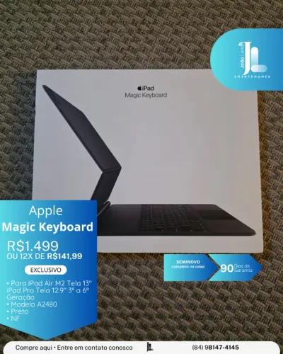 APPLE MAGIC KEYBOARD, PRETO, SEMINOVO, EXCLUSIVO!
