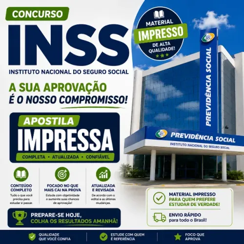 Apostila concurso INSS Impressa e Atualizada | Faço Entrega