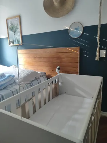 Berço americano Branco 3 em 1 (berço, mini cama e cama) com colchão 