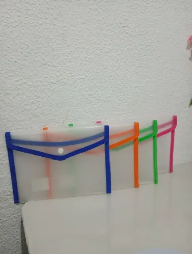 Pasta A4 envelope organizadora kit com 4 unidade cores
