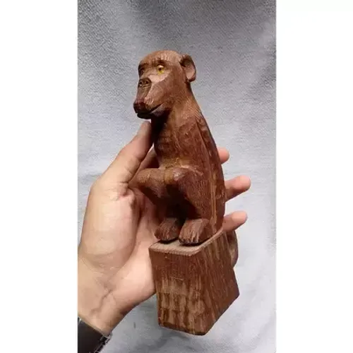 Antiguidade - Estatueta entalhada Monkey de Madeira - 20 cm Anos 80