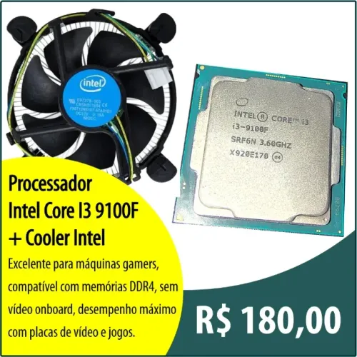 KIT PROCESSADOR I3-9100F + COOLER