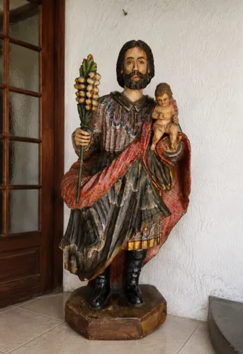 SANTO SÃO JOSE EM MADEIRA 92X47