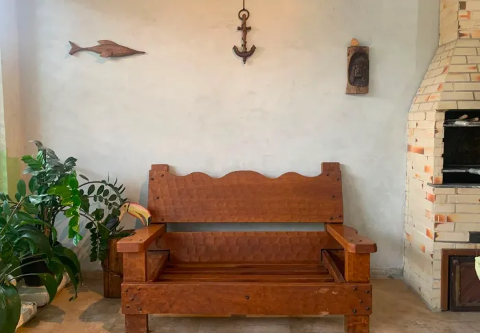 Banco de madeira maciça decoração artesanato para qualquer ambiente