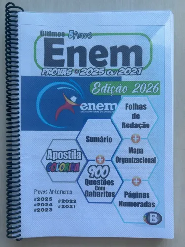 Apostila ENEM 2026 - 900 questões + provas anteriores