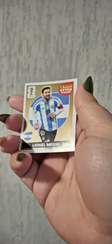 Figurinha do Messi ouro dourada, original da copa