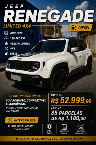 Jeep Renegade Limited 2.0 4X4 TB Diesel Aut. 2018