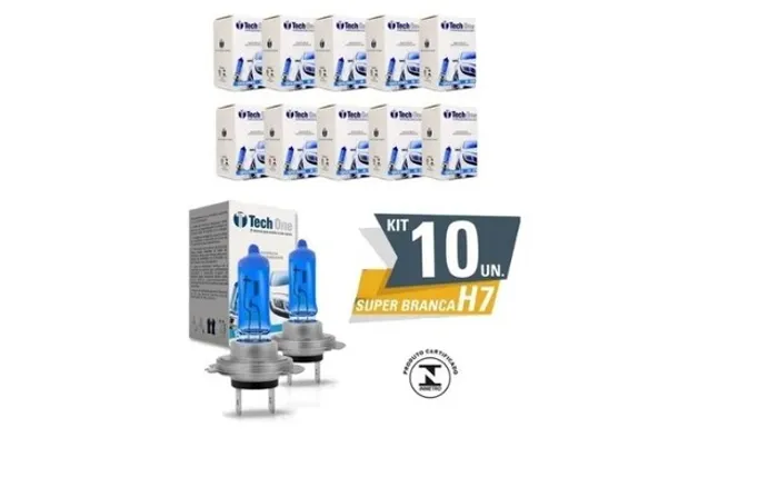 Kit 10 Lampada Super Branca H7 8500k 12v 55w
