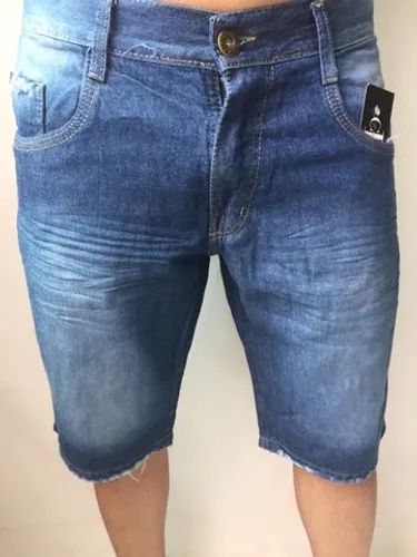 Bermuda jeans com elastano masculina