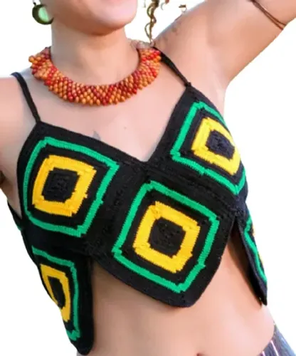 NOVO = cropped crochê P jamaic
