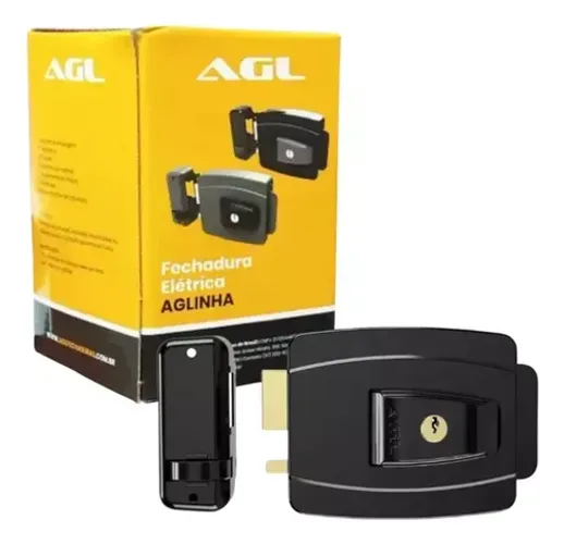 Fechadura Elétrica Para Portão Aglinha 12v Chave Simples Abertura Interna