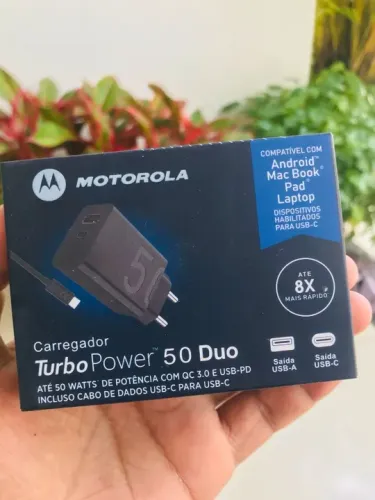 Carregador Turbo Power Motorola 50W Original Tipo-C e USB Novo (Garantia)