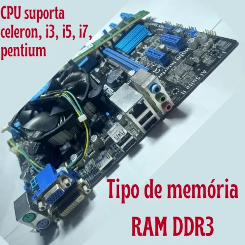 Kit DDR3 Plca Asus H61m-ae Celeron 2.60 ghz 2º geração