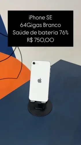 IPhone SE Branco 64Gigas Saude de Bateria 76% R$ 750,00 Semi novo | Loja Física |