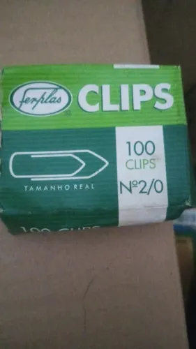 Kit 5 caixas de Clipes 2/0 para papel ( cada caixa com 100 unidades) R$ 23,00 