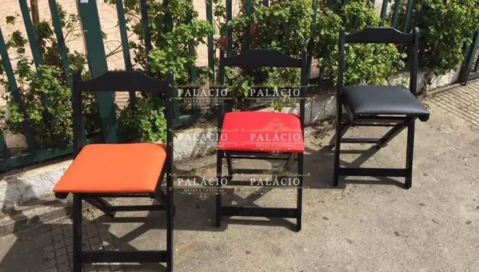 CADEIRA DOBRÁVEL MADEIRA MACIÇA COM ESTOFADO BAR LANCHONETE RESTAURANTE PIZZARIA PADARIA