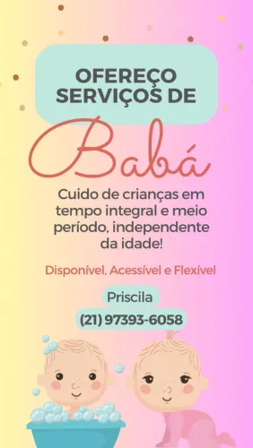 Tomo conta de criança.