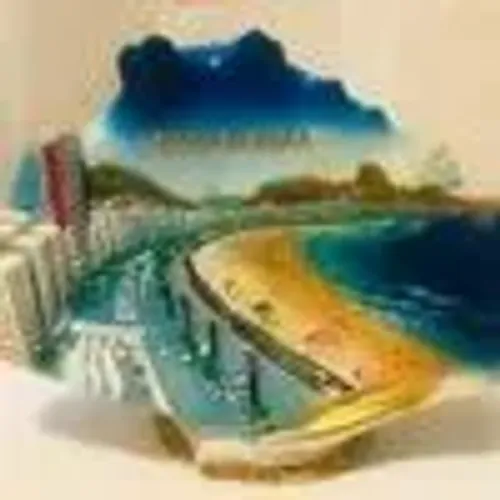 Enfeite de mesa - souvenir - paisagem praia de Copacabana/RJ