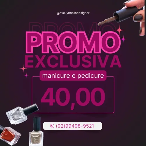 Promoção Exclusiva: Manicure e Pedicure por R$40,00