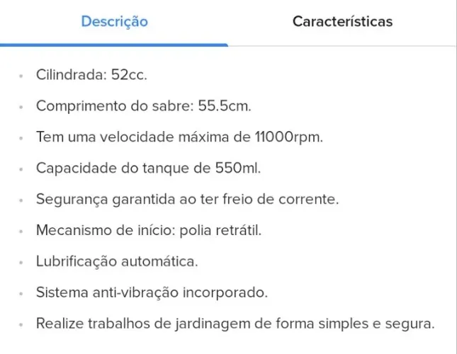 Moto serra elétrica 