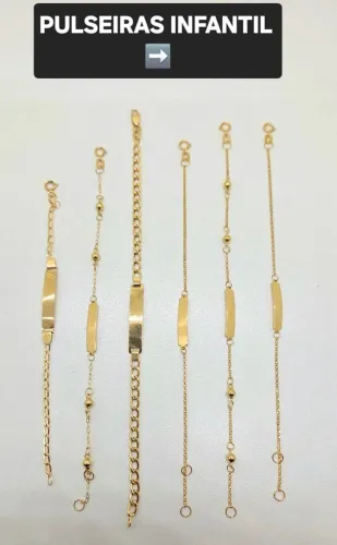 PULSEIRAS EM OURO 18K INFANTIL PRONTA ENTREGA