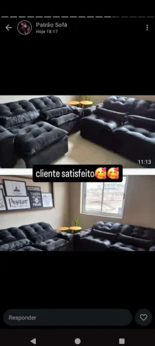 Sofá Modular Preto Confortável e Elegante