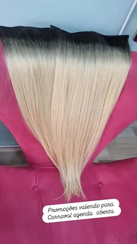 Mega Hair loiro com raiz escura - 100% humano