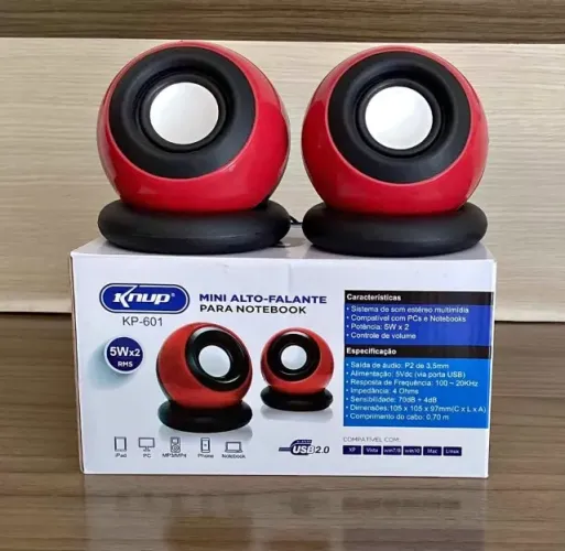 Mini Alto Falante Caixa de Som para PC/Notebook KNUP KP-601
