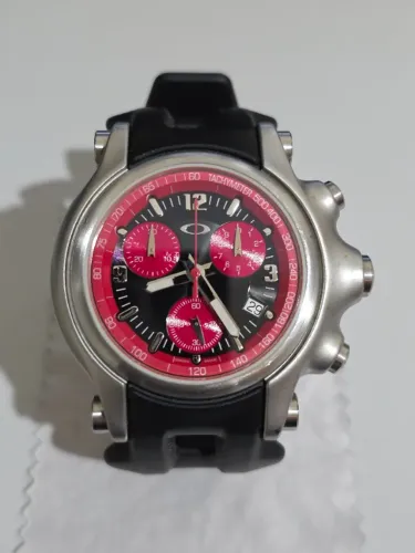 Relógio Oakley Holeshot Red Dial 6 Hand Honed Excelente Estado Pouco Uso