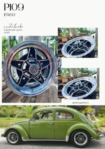 Rodas Castelinho Diamantada Preta aro 15 novas 5x205