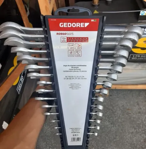 Jogo Chaves Combinadas com 15 peças de 6mm a 32mm - Gedore 