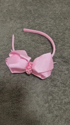 Tiara Laço Rosa Infantil