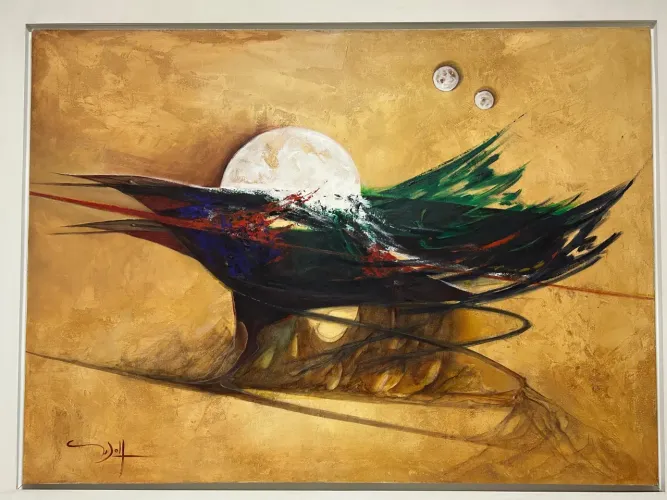 Óleo sobre tela, pintura abstrata contemporânea - 1m x 73cm 